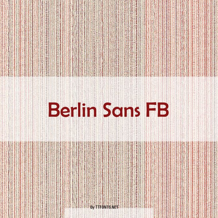 Berlin Sans FB example